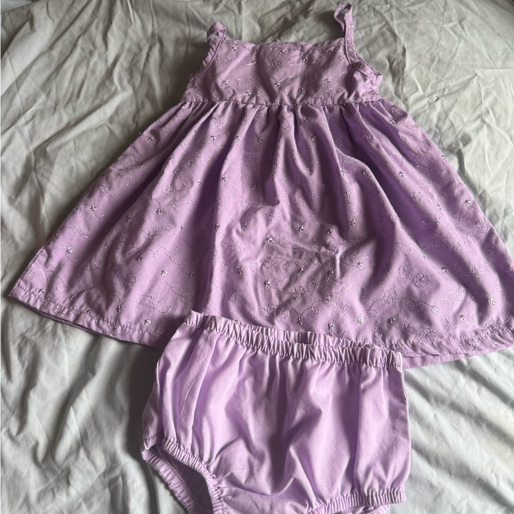 Penelope Mack Lilac Dress and Diaper Cover Set